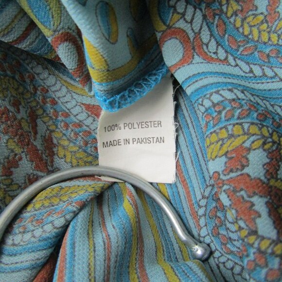 Women's Tunic Top Beaded Sheer Boho Maximalist Medium Green - Picture 11 of 11